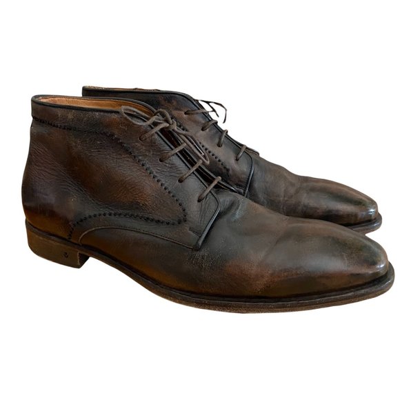 John Varvatos Brown Leather Ankle Boots Size 12 main image 8